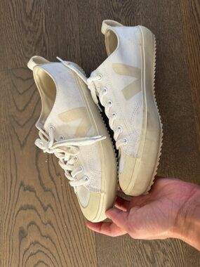 Veja Cream and White Athletic Sneakers